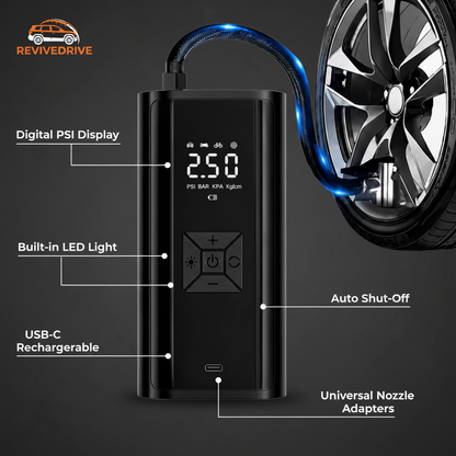 ReviveDrive Air Pump - Feature Infographic